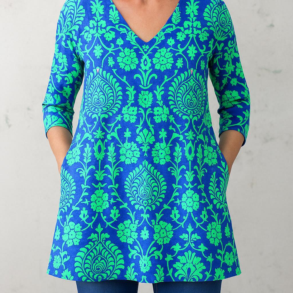 Ines | Long Blouse with V-Neck