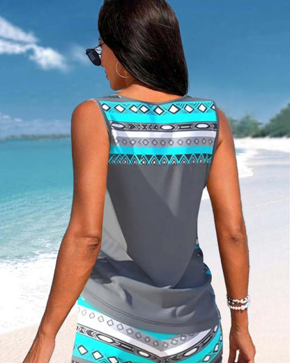 Sylvia - Tankini Featuring Geometric Print