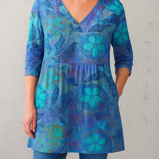 Juliette | Long Blouse with V-Neck