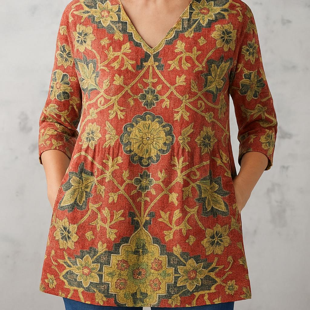 Lea | Long Blouse with V-Neck